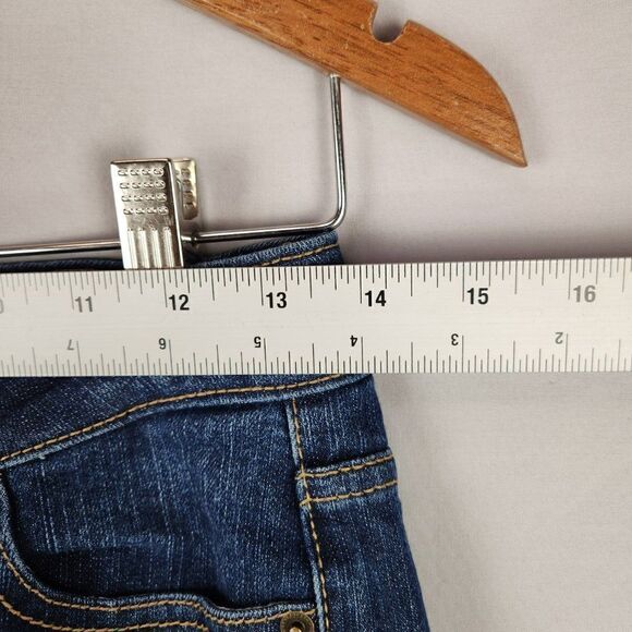 Roebuck and Co Girls Size 12 Skinny Jeans Ripped Zipper Ankle Denim Dark Wash - Picture 4 of 8